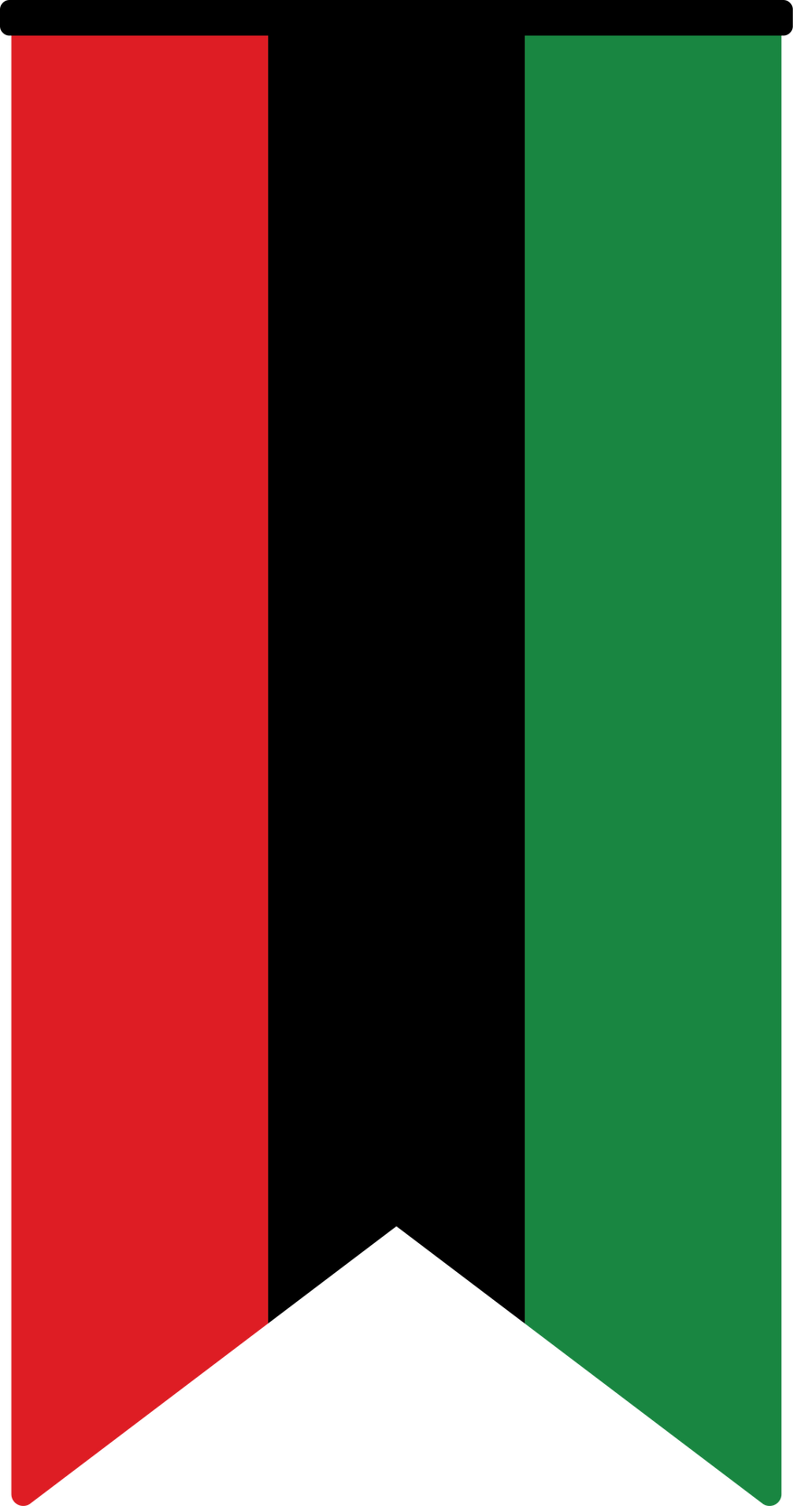 Red, black and green colored Pan-African flag. For Juneteenth and Black History Month. Flat design illustration.